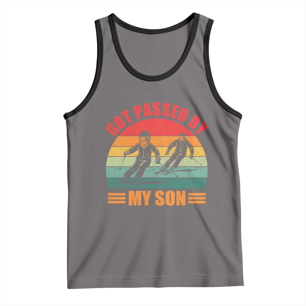 Funny Skiing Ski Dad Tank Top Got Passed By My Son Retro Vintage TS11 Deep Heather Black Print Your Wear