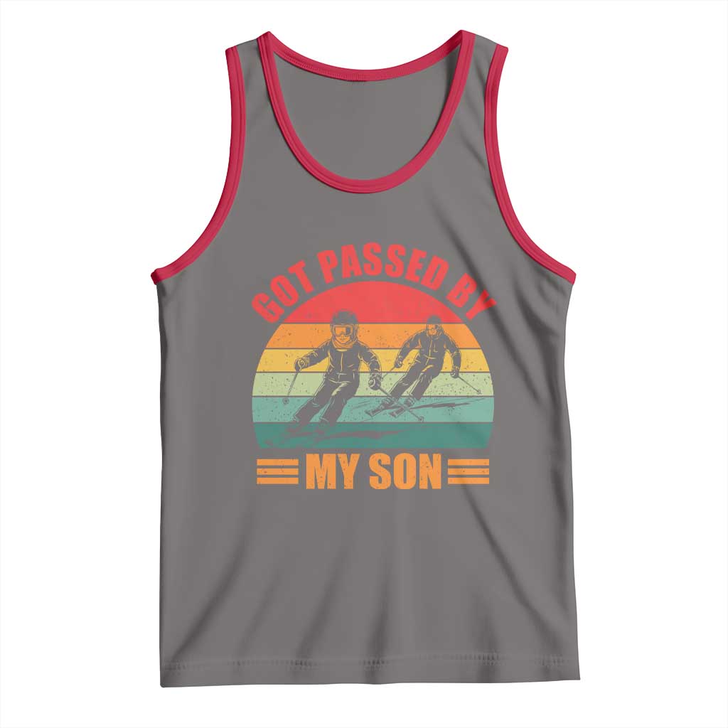 Funny Skiing Ski Dad Tank Top Got Passed By My Son Retro Vintage TS11 Deep Heather Red Print Your Wear