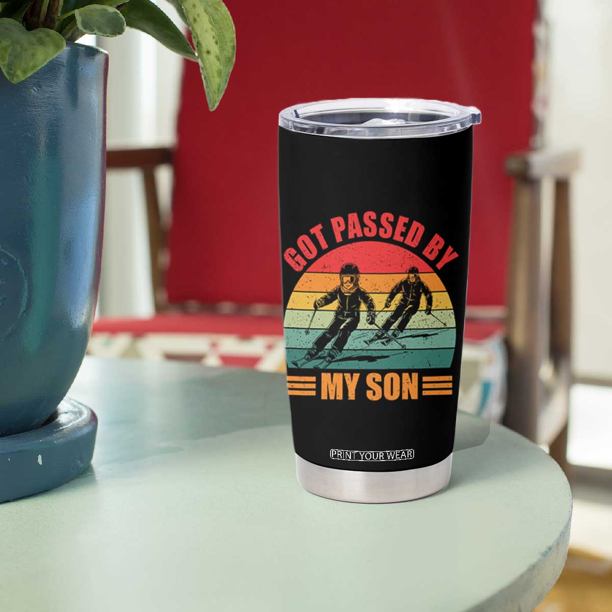 Funny Skiing Ski Dad Tumbler Cup Got Passed By My Son Retro Vintage TS11 Print Your Wear