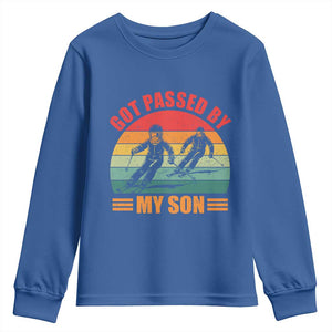 Funny Skiing Ski Dad Youth Sweatshirt Got Passed By My Son Retro Vintage TS11 Royal Blue Print Your Wear