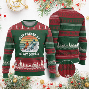 Funny Ski Dad Ugly Christmas Sweater Got Passed By My Son Retro Vintage TS11 Red Green Print Your Wear