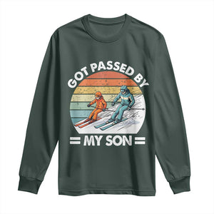 Funny Ski Dad Long Sleeve Shirt Got Passed By My Son Retro Vintage TS11 Dark Forest Green Print Your Wear