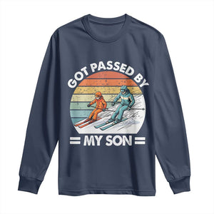 Funny Ski Dad Long Sleeve Shirt Got Passed By My Son Retro Vintage TS11 Navy Print Your Wear