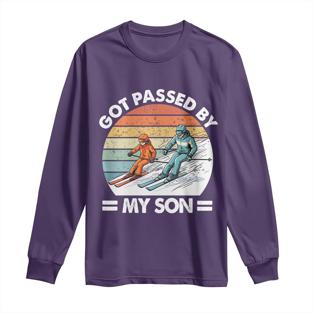 Funny Ski Dad Long Sleeve Shirt Got Passed By My Son Retro Vintage TS11 Purple Print Your Wear
