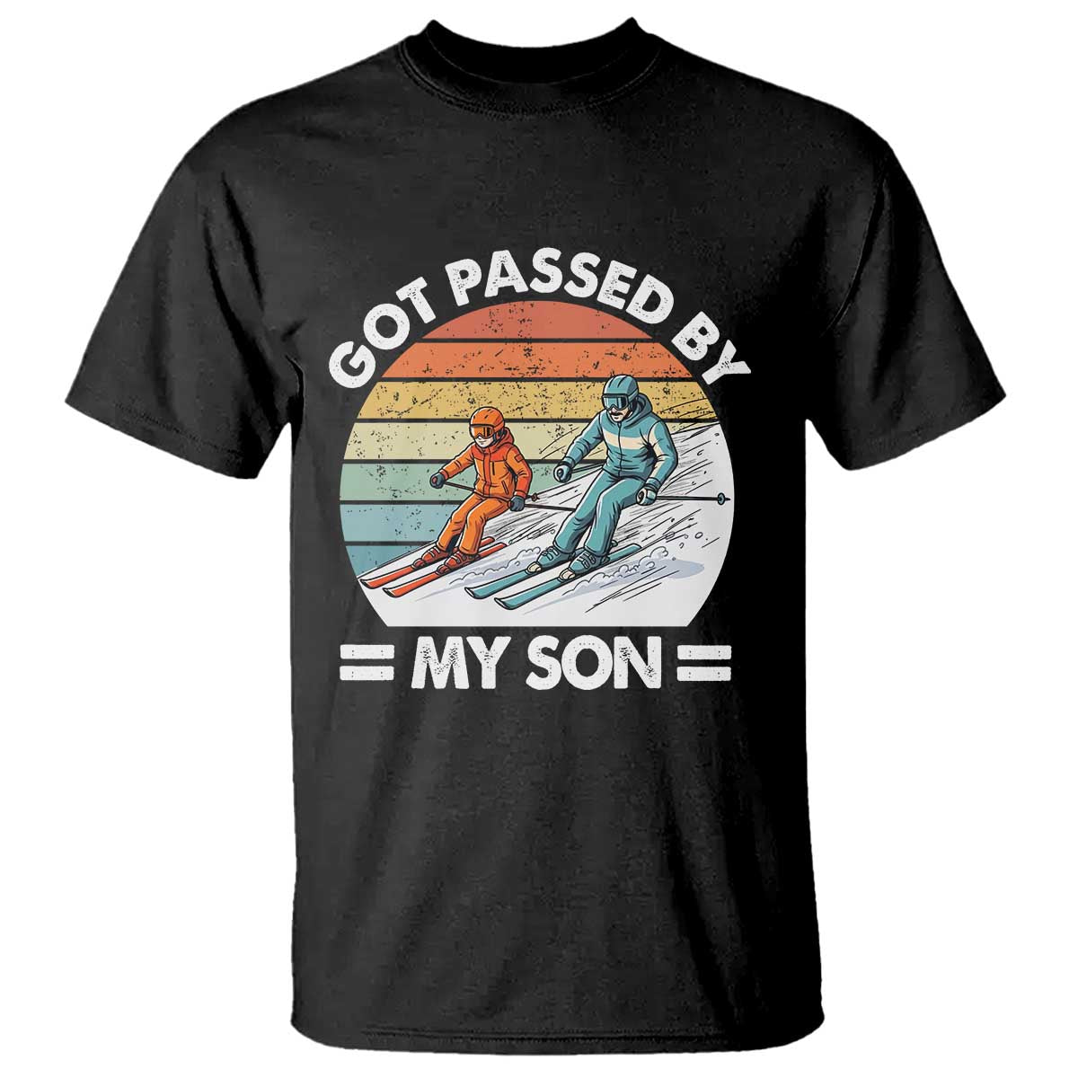 Funny Ski Dad T Shirt Got Passed By My Son Retro Vintage TS11 Black Print Your Wear