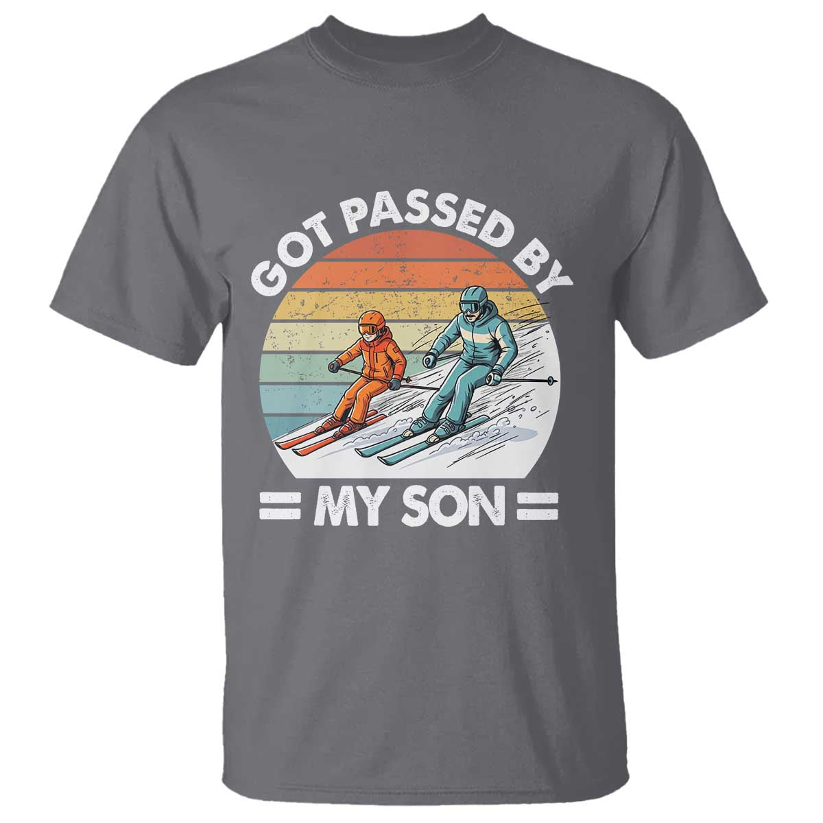 Funny Ski Dad T Shirt Got Passed By My Son Retro Vintage TS11 Charcoal Print Your Wear