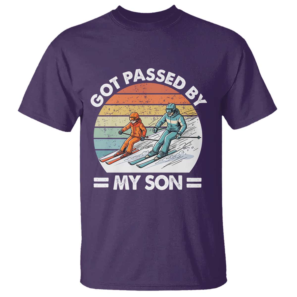 Funny Ski Dad T Shirt Got Passed By My Son Retro Vintage TS11 Purple Print Your Wear