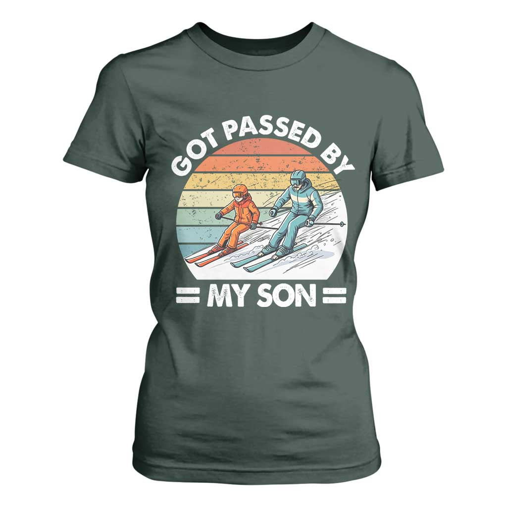 Funny Ski Dad T Shirt For Women Got Passed By My Son Retro Vintage TS11 Dark Forest Green Print Your Wear