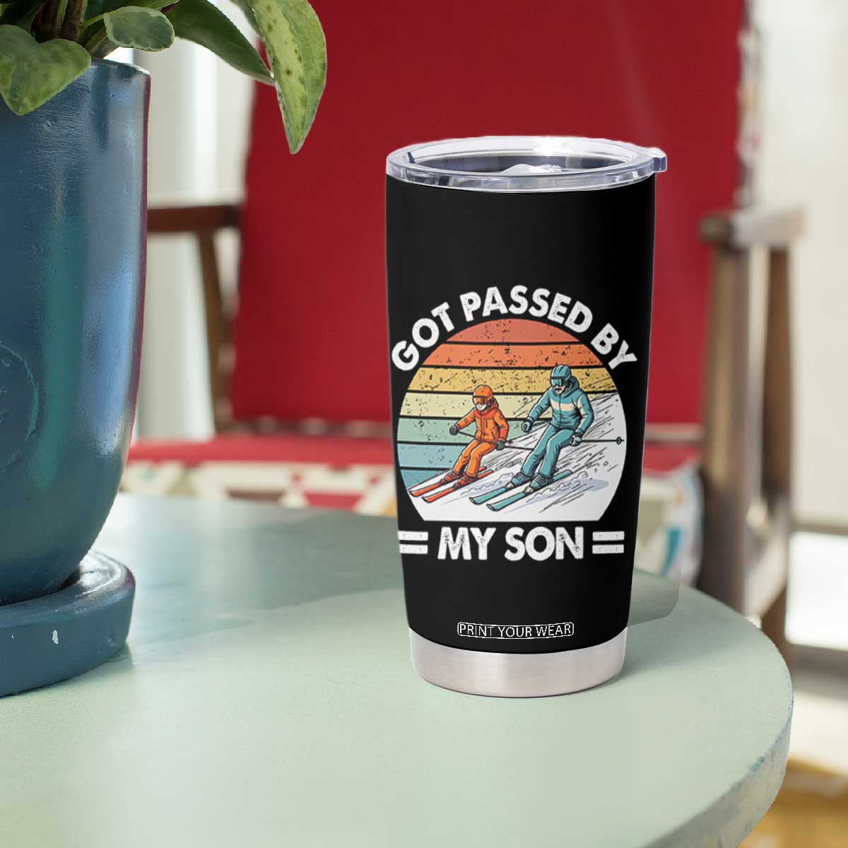 Funny Ski Dad Tumbler Cup Got Passed By My Son Retro Vintage TS11 Print Your Wear