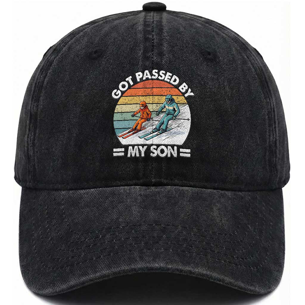 Funny Ski Dad Washed Cotton Baseball Cap Got Passed By My Son Retro Vintage TS11 Print Your Wear