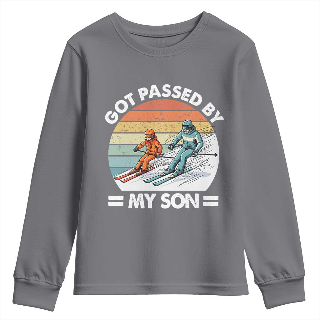 Funny Ski Dad Youth Sweatshirt Got Passed By My Son Retro Vintage TS11 Charcoal Print Your Wear