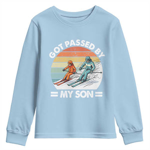Funny Ski Dad Youth Sweatshirt Got Passed By My Son Retro Vintage TS11 Light Blue Print Your Wear