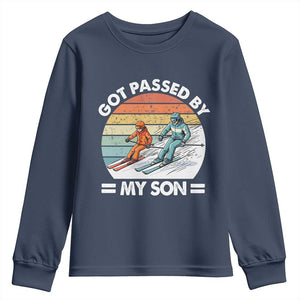 Funny Ski Dad Youth Sweatshirt Got Passed By My Son Retro Vintage TS11 Navy Print Your Wear