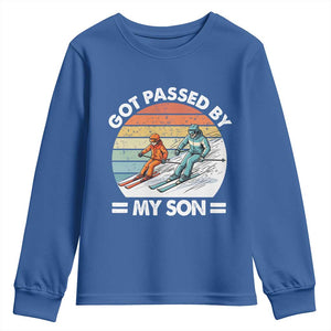 Funny Ski Dad Youth Sweatshirt Got Passed By My Son Retro Vintage TS11 Royal Blue Print Your Wear