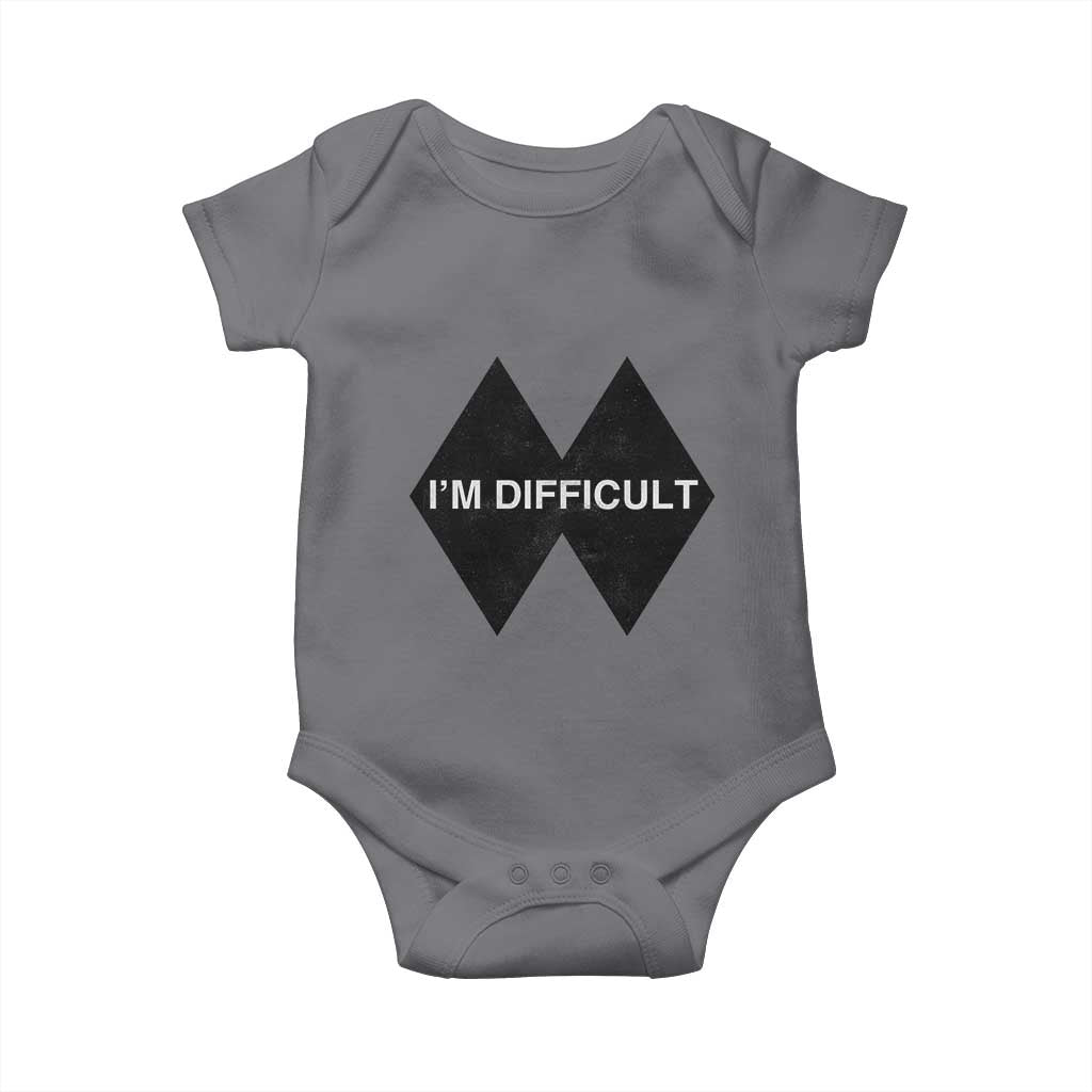 Funny I Am Difficult Double Black Diamond Ski Snowboard Baby Onesie TS11 Charcoal Print Your Wear