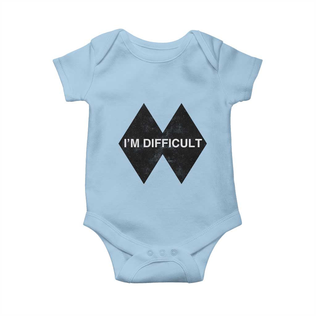Funny I Am Difficult Double Black Diamond Ski Snowboard Baby Onesie TS11 Light Blue Print Your Wear