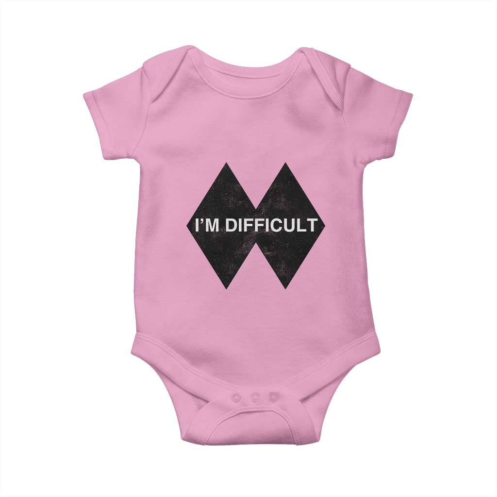 Funny I Am Difficult Double Black Diamond Ski Snowboard Baby Onesie TS11 Light Pink Print Your Wear