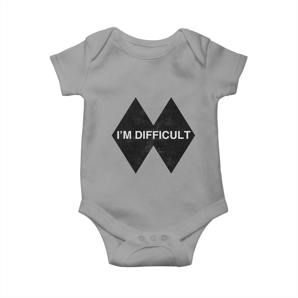 Funny I Am Difficult Double Black Diamond Ski Snowboard Baby Onesie TS11 Sport Gray Print Your Wear