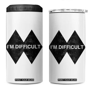 Funny I Am Difficult Double Black Diamond Ski Snowboard 4 in 1 Can Cooler Tumbler TS11 One Size: 16 oz White Print Your Wear