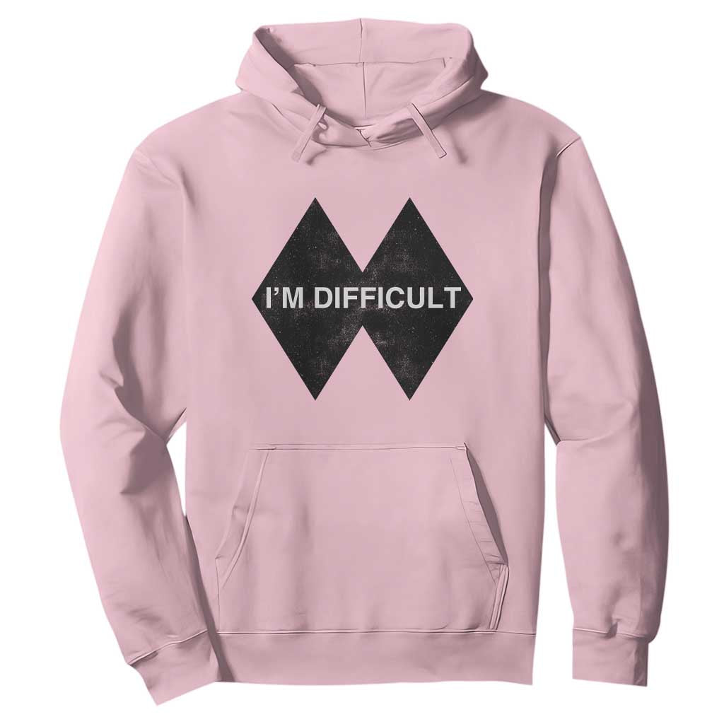 Funny I Am Difficult Double Black Diamond Ski Snowboard Hoodie TS11 Light Pink Print Your Wear