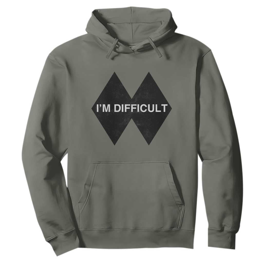 Funny I Am Difficult Double Black Diamond Ski Snowboard Hoodie TS11 Military Green Print Your Wear