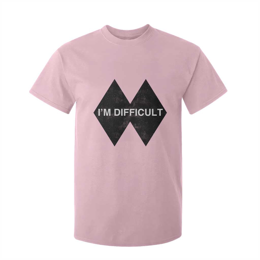 Funny I Am Difficult Double Black Diamond Ski Snowboard T Shirt For Kid TS11 Light Pink Print Your Wear