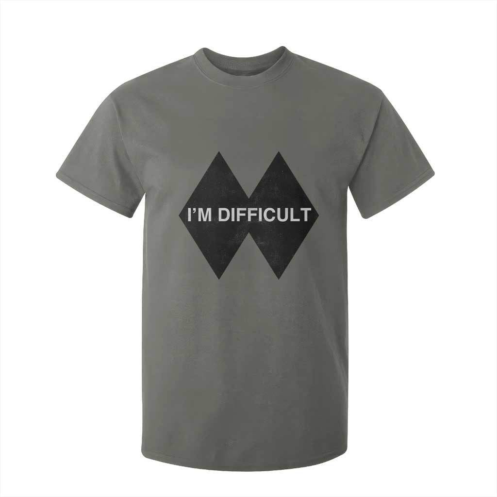 Funny I Am Difficult Double Black Diamond Ski Snowboard T Shirt For Kid TS11 Military Green Print Your Wear