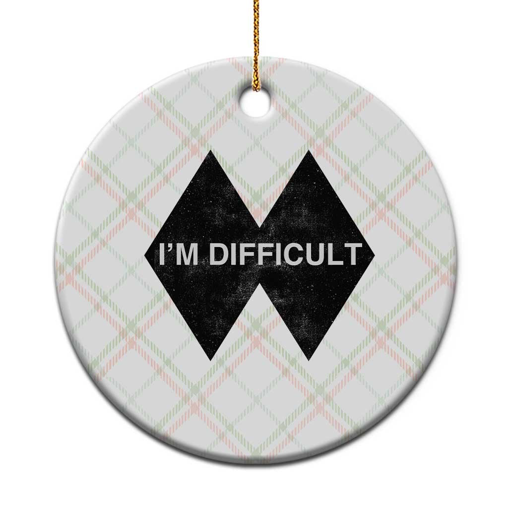 Funny I Am Difficult Double Black Diamond Ski Snowboard Ceramic Ornament TS11 1pc Christmas Plaid Print Your Wear
