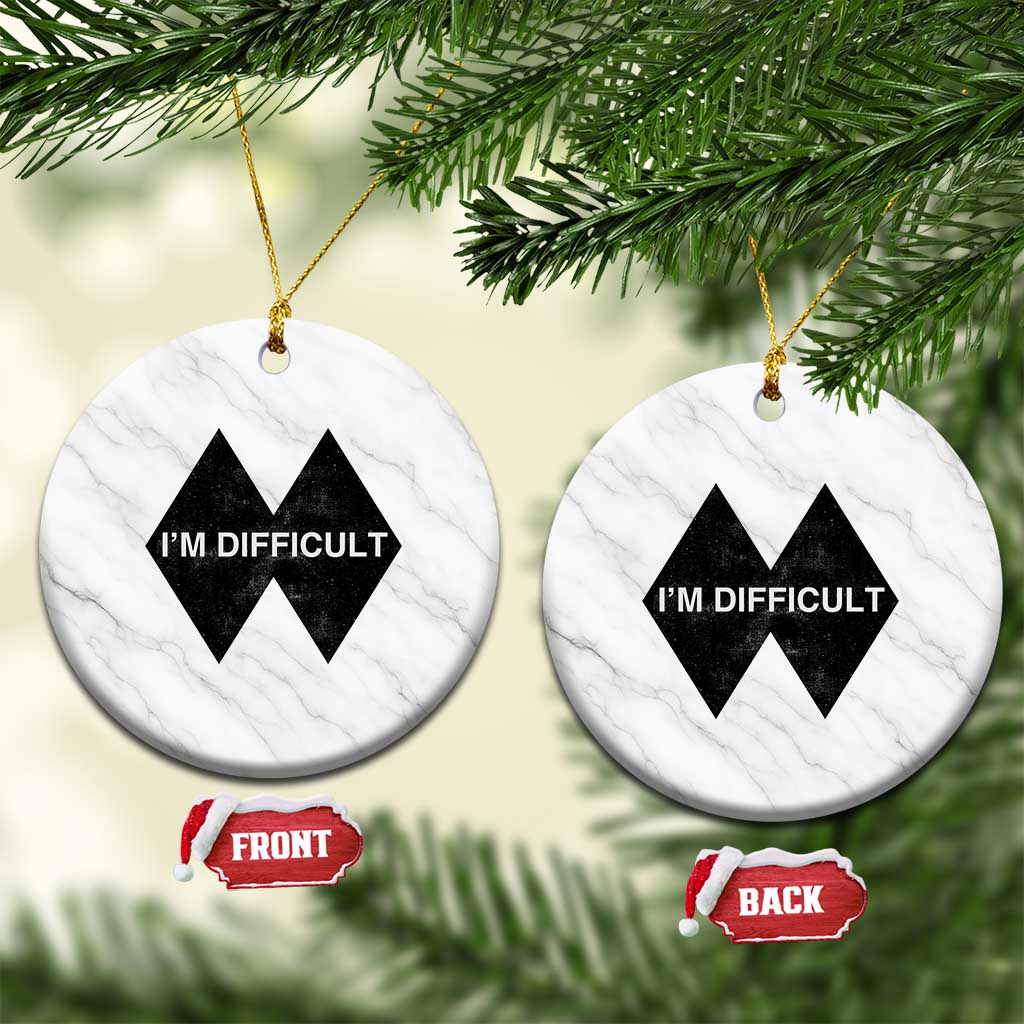 Funny I Am Difficult Double Black Diamond Ski Snowboard Ceramic Ornament TS11 1pc White Marble Print Your Wear
