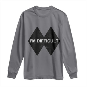 Funny I Am Difficult Double Black Diamond Ski Snowboard Long Sleeve Shirt TS11 Charcoal Print Your Wear