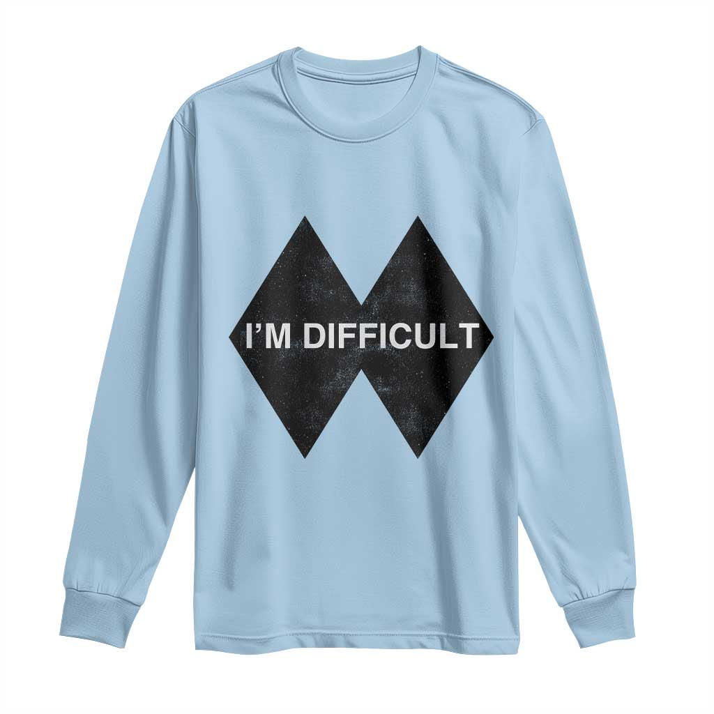 Funny I Am Difficult Double Black Diamond Ski Snowboard Long Sleeve Shirt TS11 Light Blue Print Your Wear