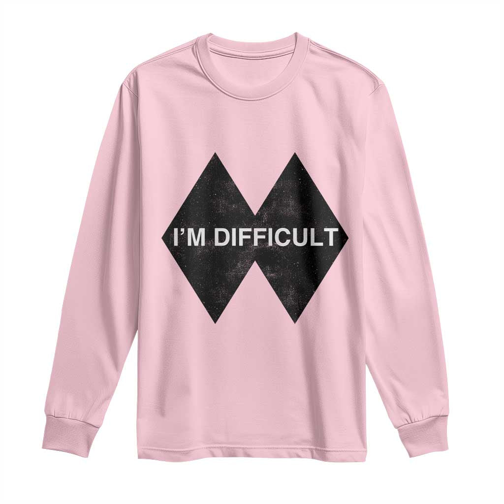 Funny I Am Difficult Double Black Diamond Ski Snowboard Long Sleeve Shirt TS11 Light Pink Print Your Wear