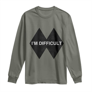 Funny I Am Difficult Double Black Diamond Ski Snowboard Long Sleeve Shirt TS11 Military Green Print Your Wear