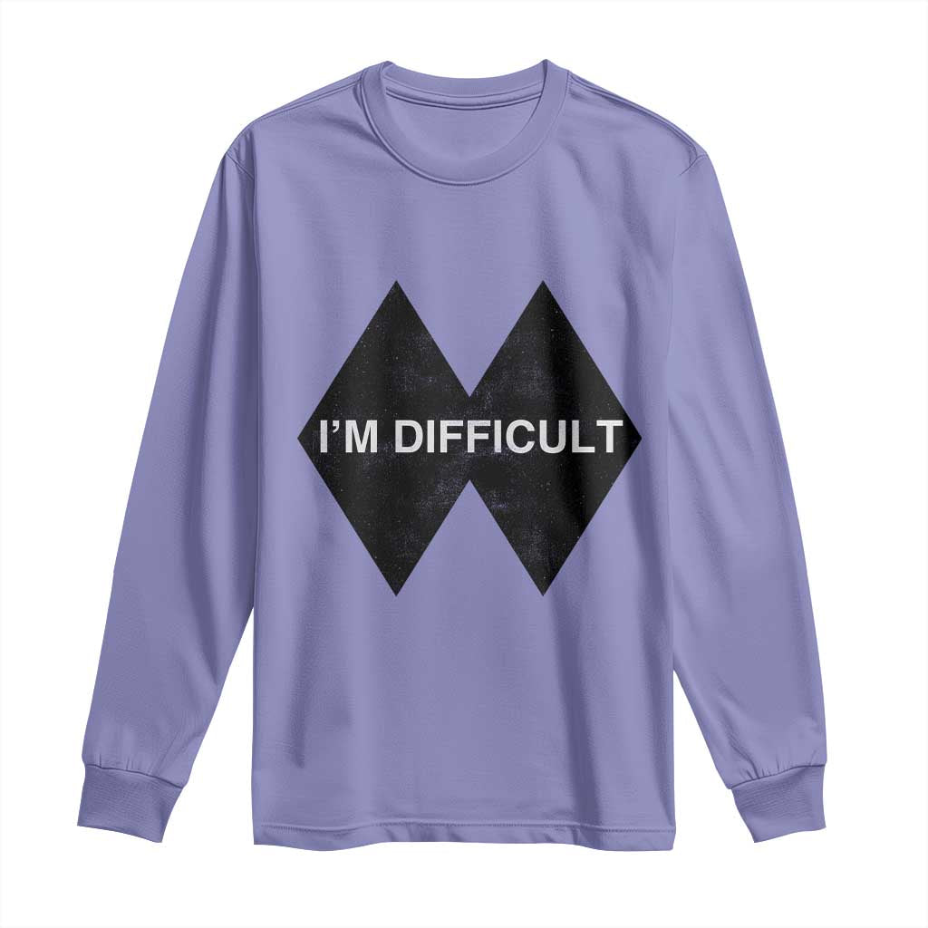 Funny I Am Difficult Double Black Diamond Ski Snowboard Long Sleeve Shirt TS11 Violet Print Your Wear