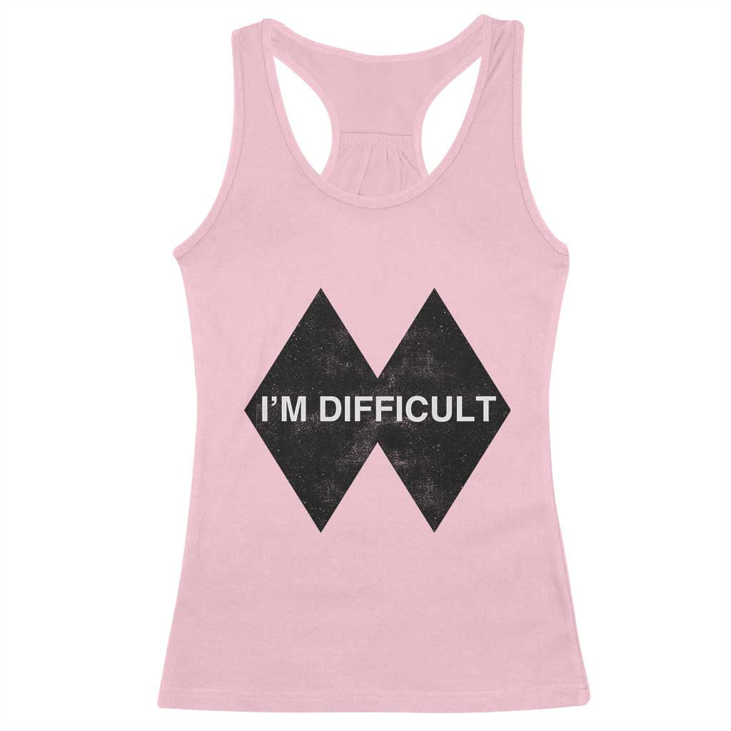 Funny I Am Difficult Double Black Diamond Ski Snowboard Racerback Tank Top TS11 Light Pink Print Your Wear