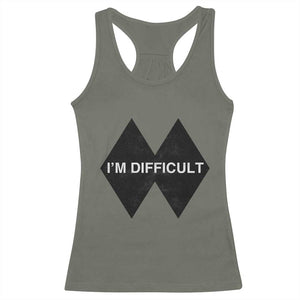 Funny I Am Difficult Double Black Diamond Ski Snowboard Racerback Tank Top TS11 Military Green Print Your Wear