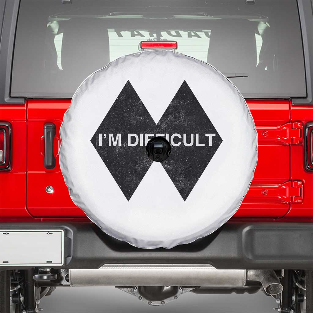 Funny I Am Difficult Double Black Diamond Ski Snowboard Spare Tire Cover TS11 White Print Your Wear