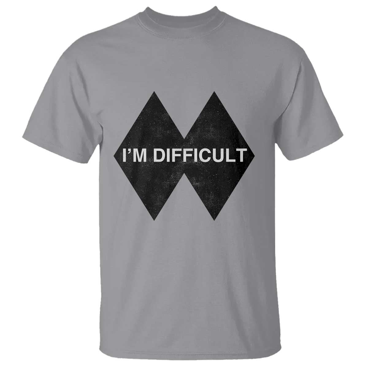 Funny I Am Difficult Double Black Diamond Ski Snowboard T Shirt TS11 Sport Gray Print Your Wear