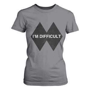 Funny I Am Difficult Double Black Diamond Ski Snowboard T Shirt For Women TS11 Charcoal Print Your Wear