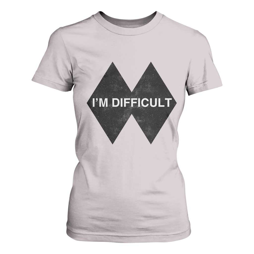 Funny I Am Difficult Double Black Diamond Ski Snowboard T Shirt For Women TS11 Ice Gray Print Your Wear