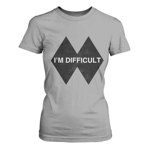 Funny I Am Difficult Double Black Diamond Ski Snowboard T Shirt For Women TS11 Sport Gray Print Your Wear