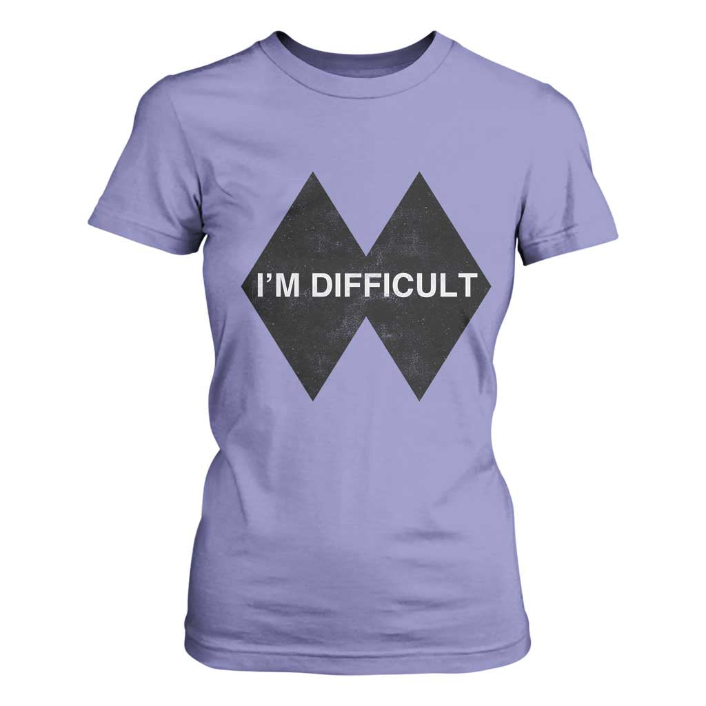 Funny I Am Difficult Double Black Diamond Ski Snowboard T Shirt For Women TS11 Violet Print Your Wear