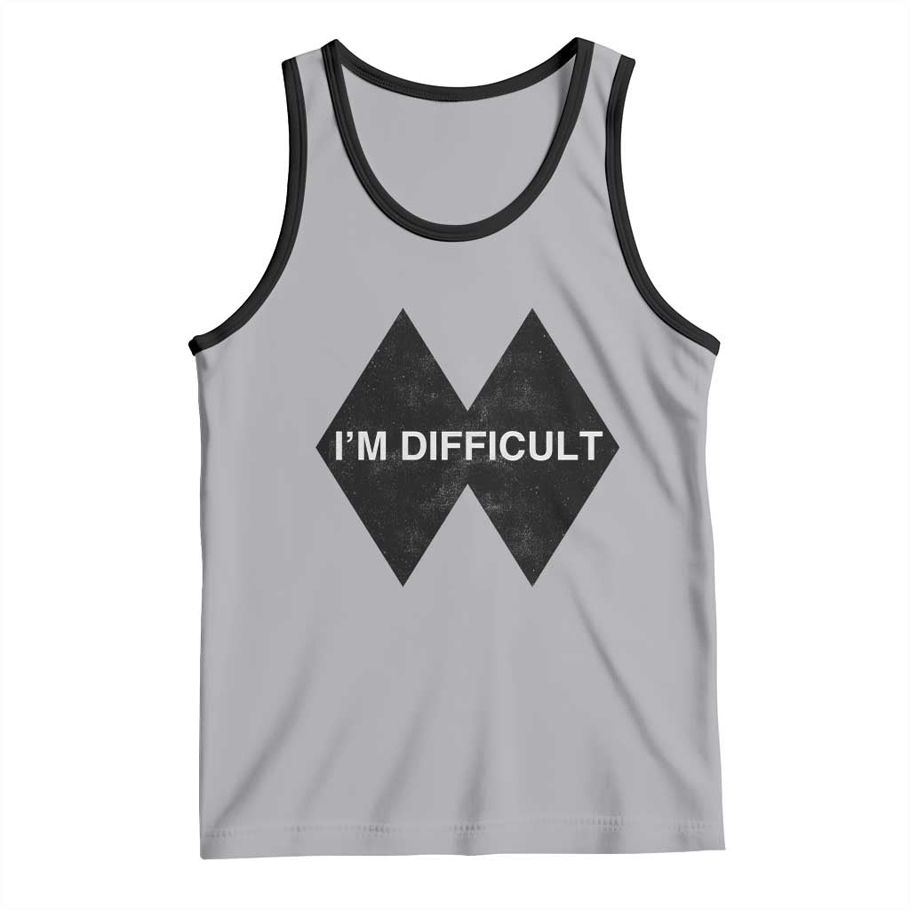 Funny I Am Difficult Double Black Diamond Ski Snowboard Tank Top TS11 Athletic Heather Black Print Your Wear