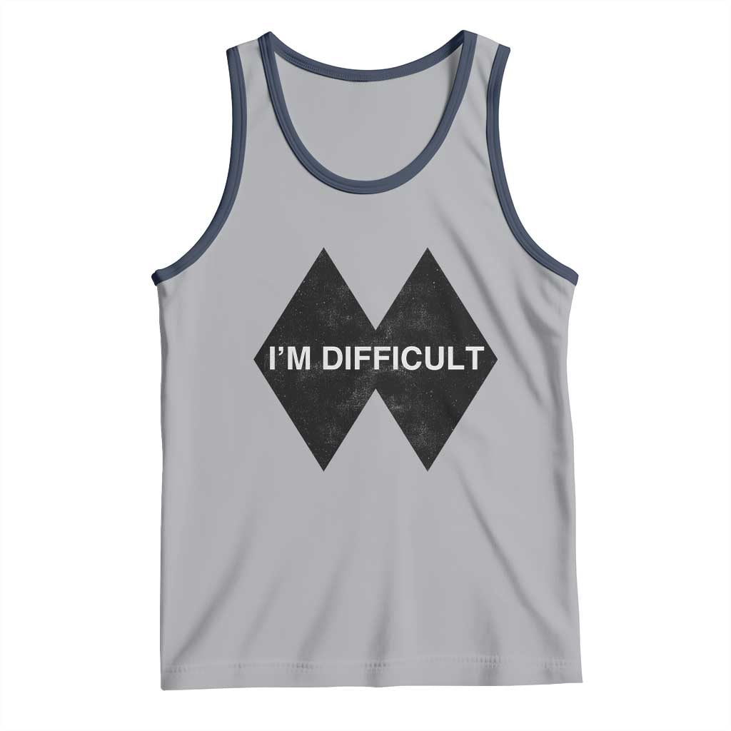 Funny I Am Difficult Double Black Diamond Ski Snowboard Tank Top TS11 Athletic Heather Navy Print Your Wear