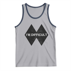 Funny I Am Difficult Double Black Diamond Ski Snowboard Tank Top TS11 Athletic Heather Navy Print Your Wear