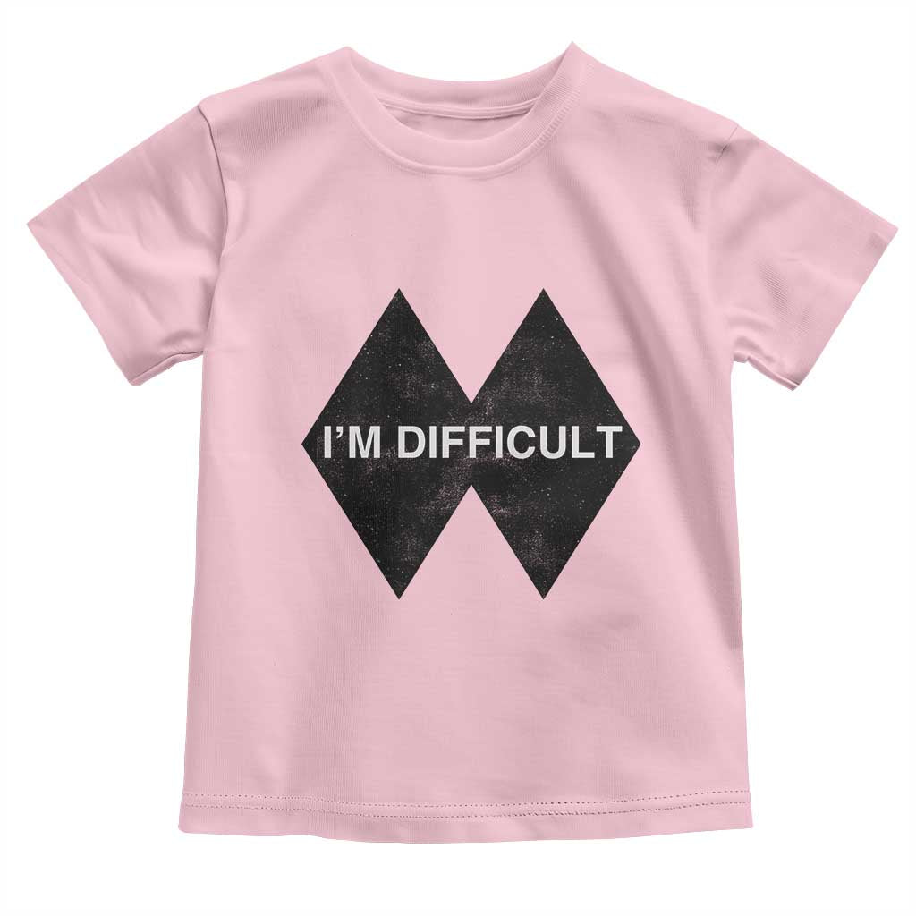 Funny I Am Difficult Double Black Diamond Ski Snowboard Toddler T Shirt TS11 Light Pink Print Your Wear