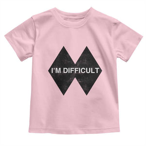 Funny I Am Difficult Double Black Diamond Ski Snowboard Toddler T Shirt TS11 Light Pink Print Your Wear