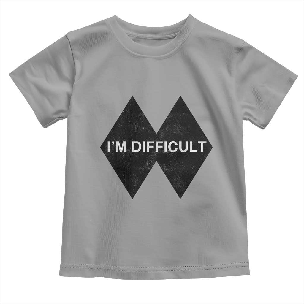 Funny I Am Difficult Double Black Diamond Ski Snowboard Toddler T Shirt TS11 Sport Gray Print Your Wear