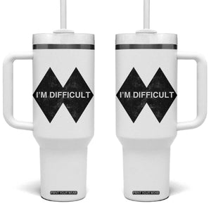 Funny I Am Difficult Double Black Diamond Ski Snowboard Tumbler With Handle TS11 One Size: 40 oz White Print Your Wear