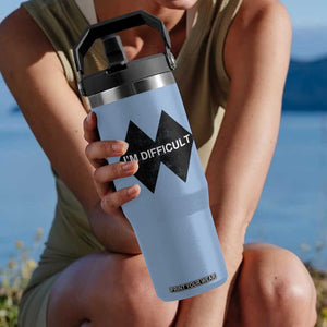 Funny I Am Difficult Double Black Diamond Ski Snowboard Flip Straw Tumbler TS11 One Size: 30 oz Light Blue Print Your Wear